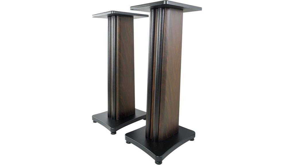 dark wood speaker stands