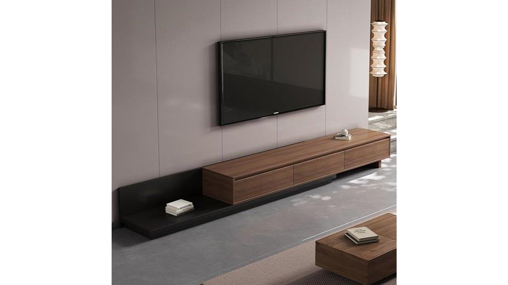 expandable mid century tv stand