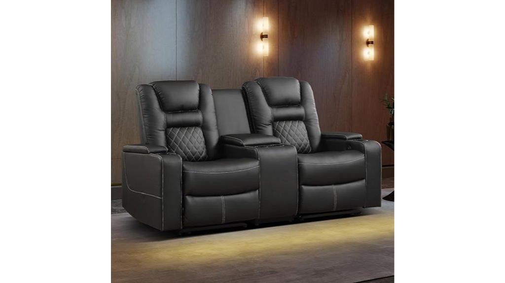faux leather home theater recliner
