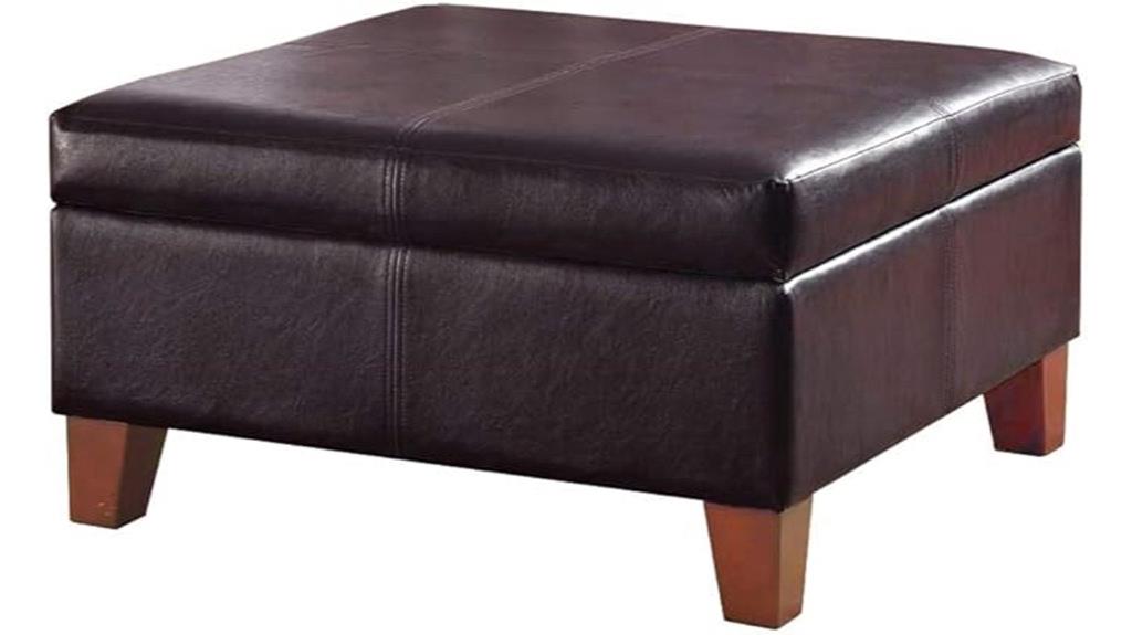 faux leather ottoman storage