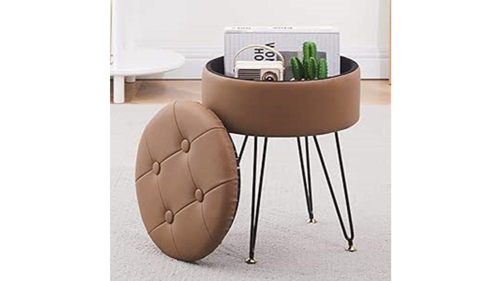 faux leather storage ottoman
