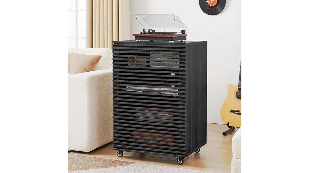 five tier av media cabinet