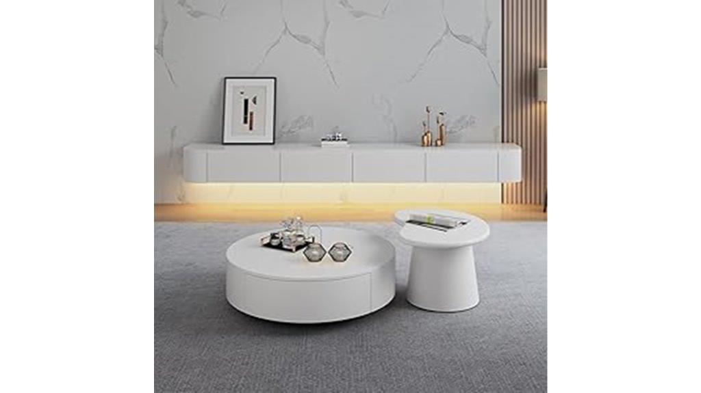 floating white tv stand