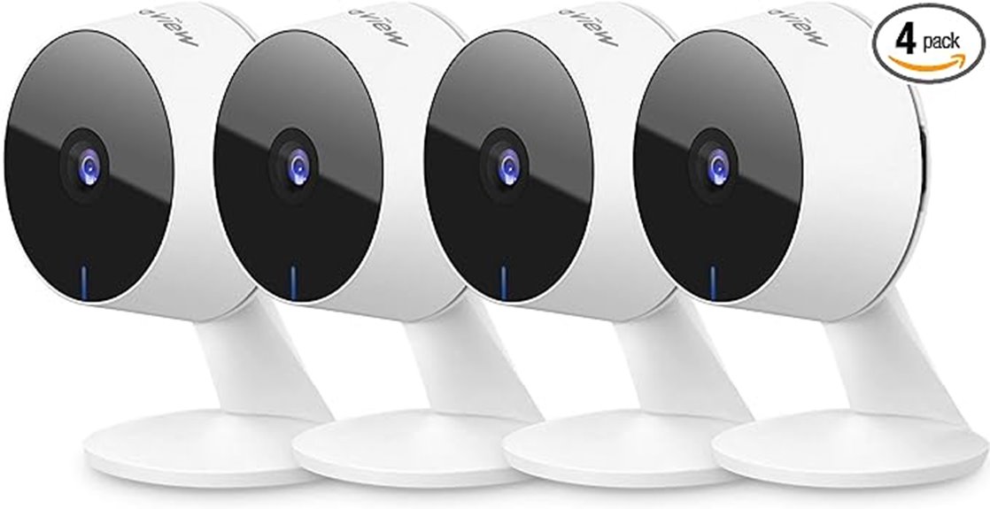 four indoor security cameras