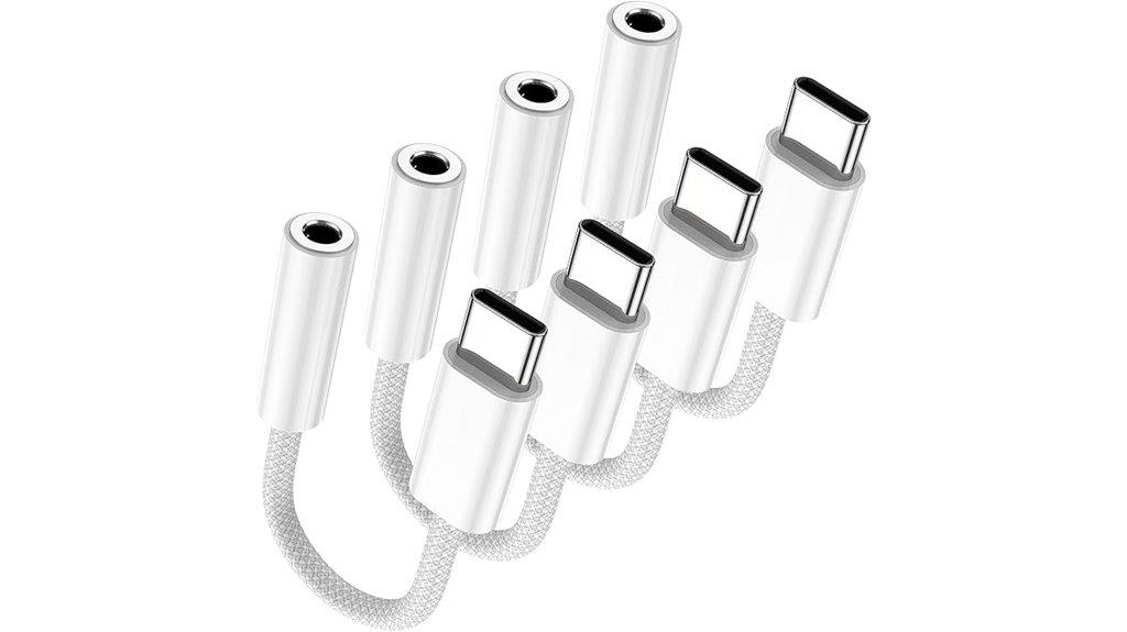 four pack usb c headphone adapters