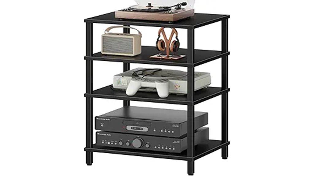 four tier media player stand