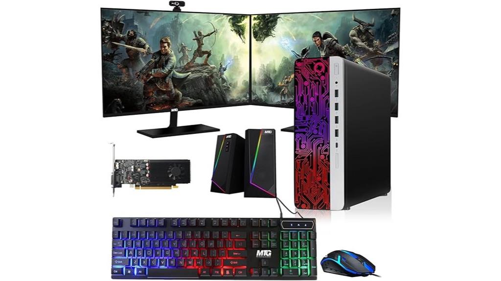 gaming desktop with monitor