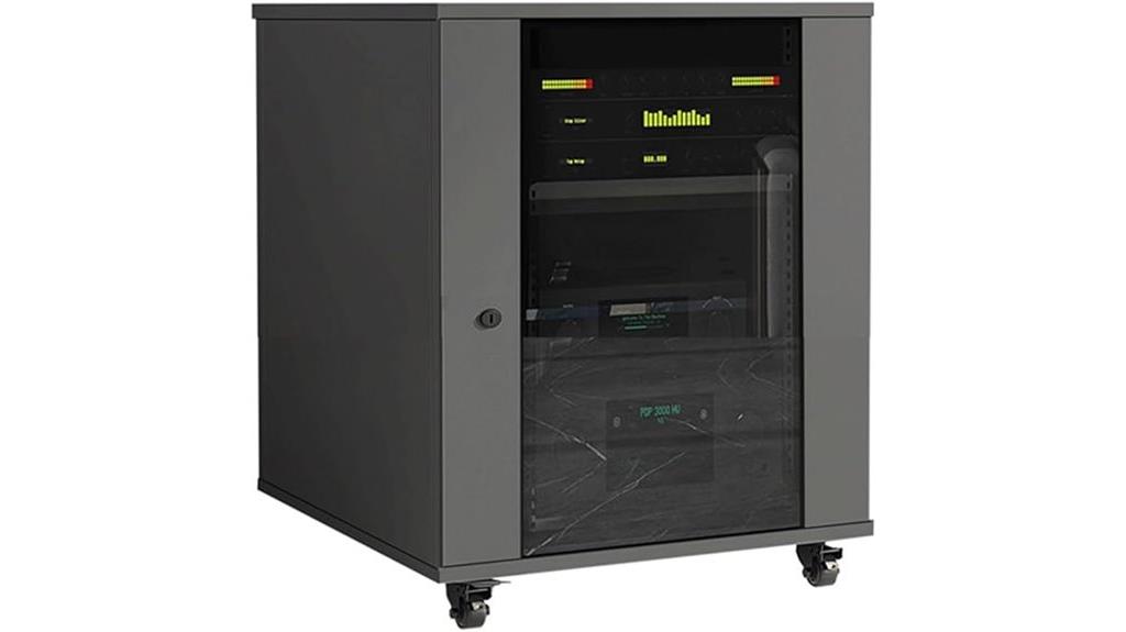 glass door audio rack