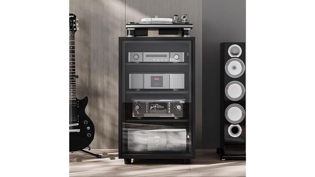 glass door media cabinet