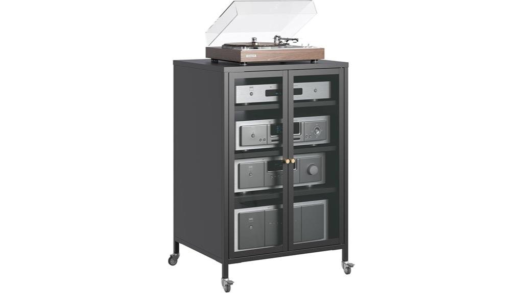 glass door stereo cabinet