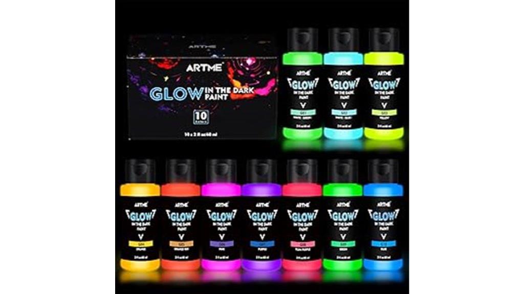 glow in the dark paint set