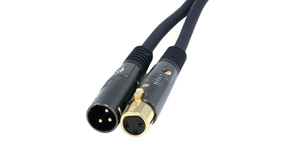 gold plated 3 foot xlr cable