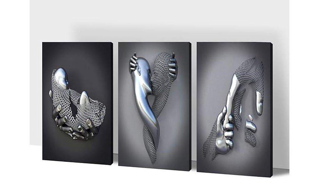 gray heart 3d wall art