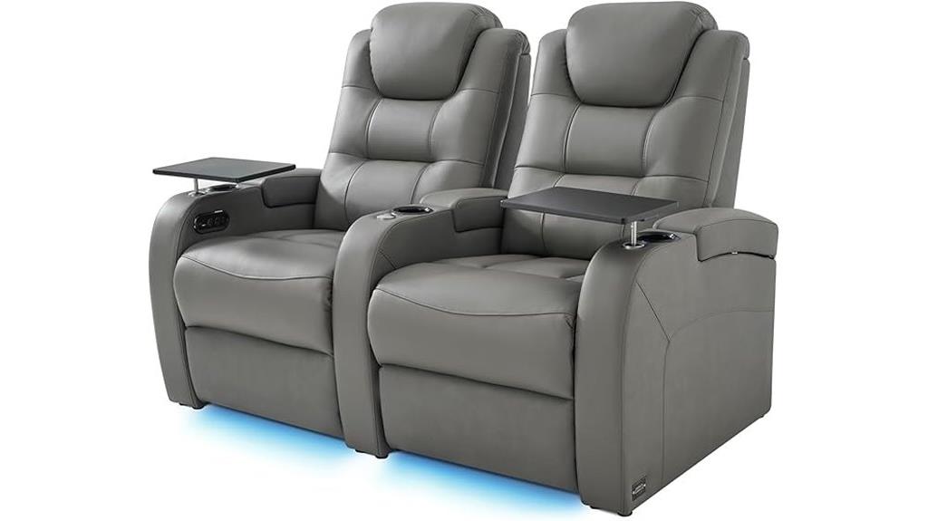 grey recliner sofa with usb