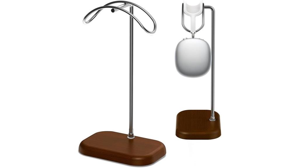heavy duty walnut headphone stand