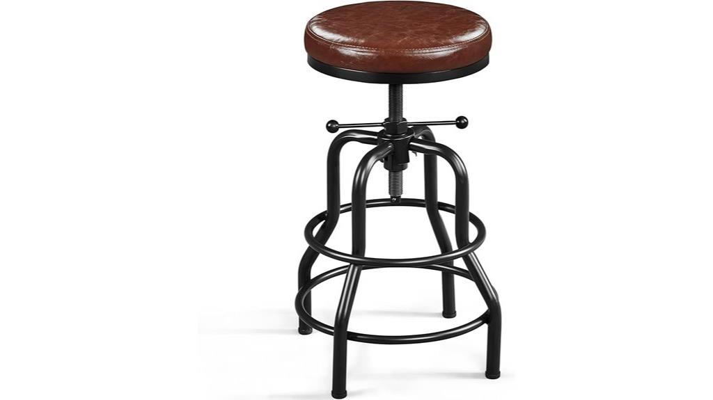 industrial faux leather stool