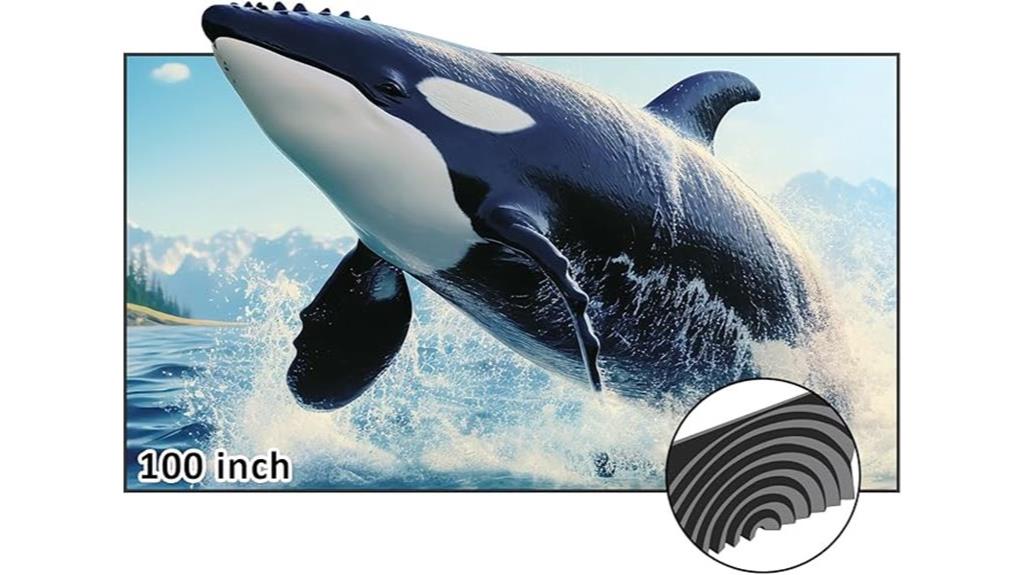 large 100 inch projection screen