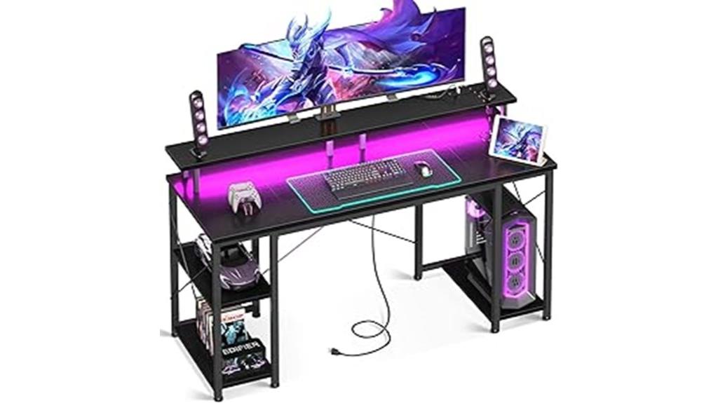 large led gaming desk
