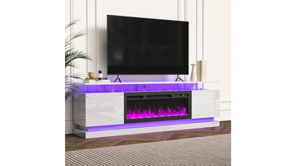 large white fireplace stand