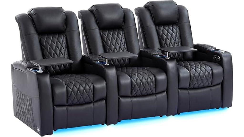 leather dual power theater seats