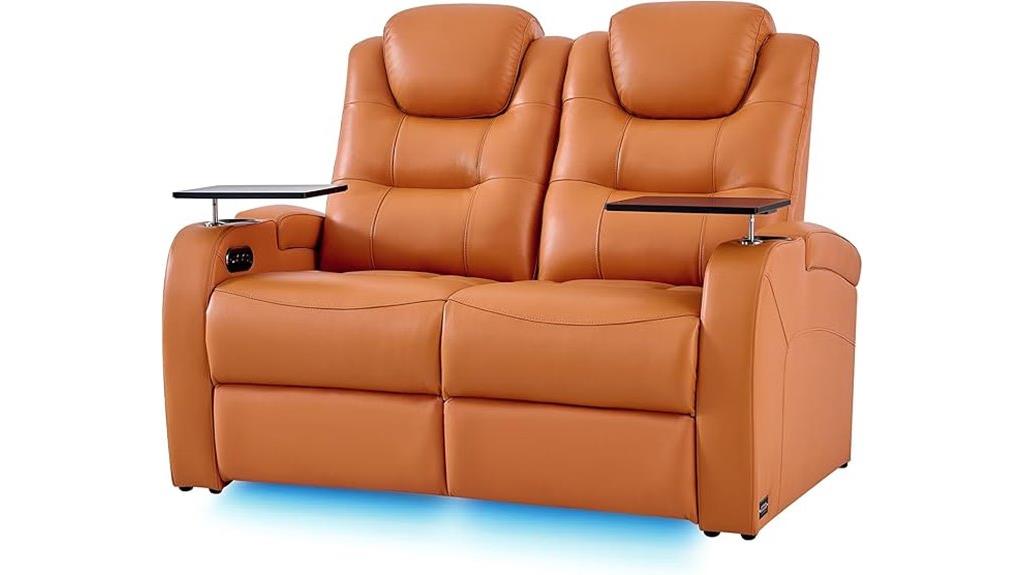 leather loveseat home theater