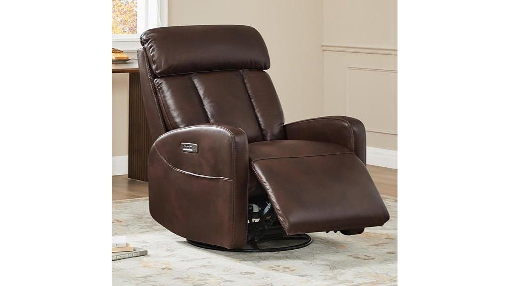 leather swivel recliner