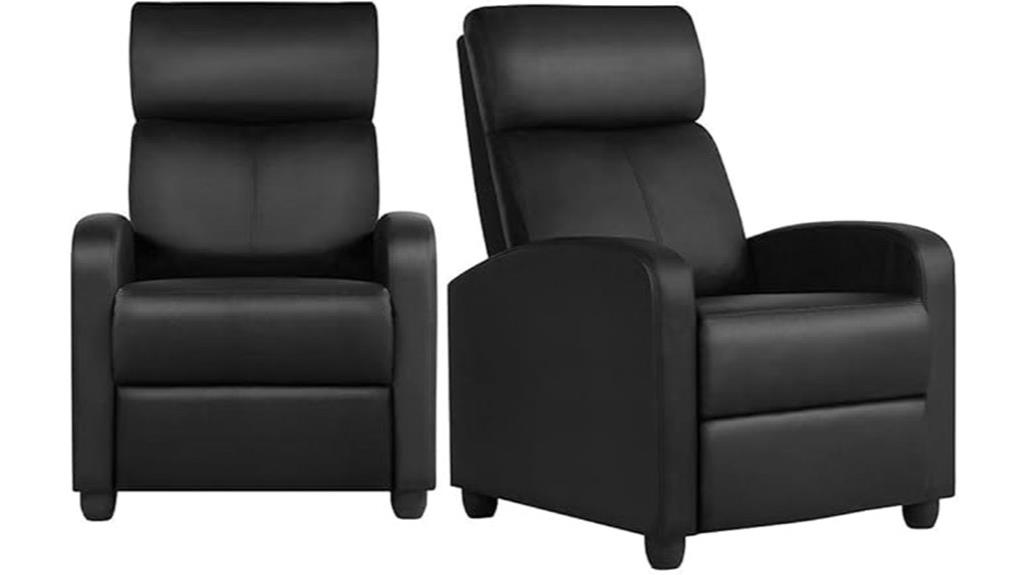 leather two seat recliner