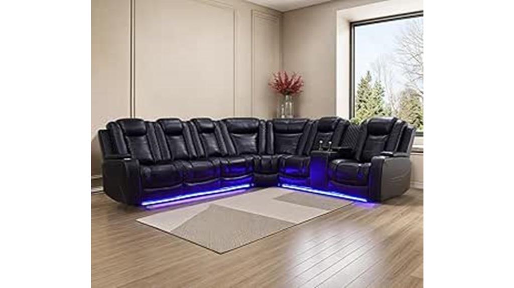 led lit leather recliner