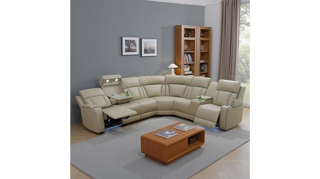 led lit reclining sectional