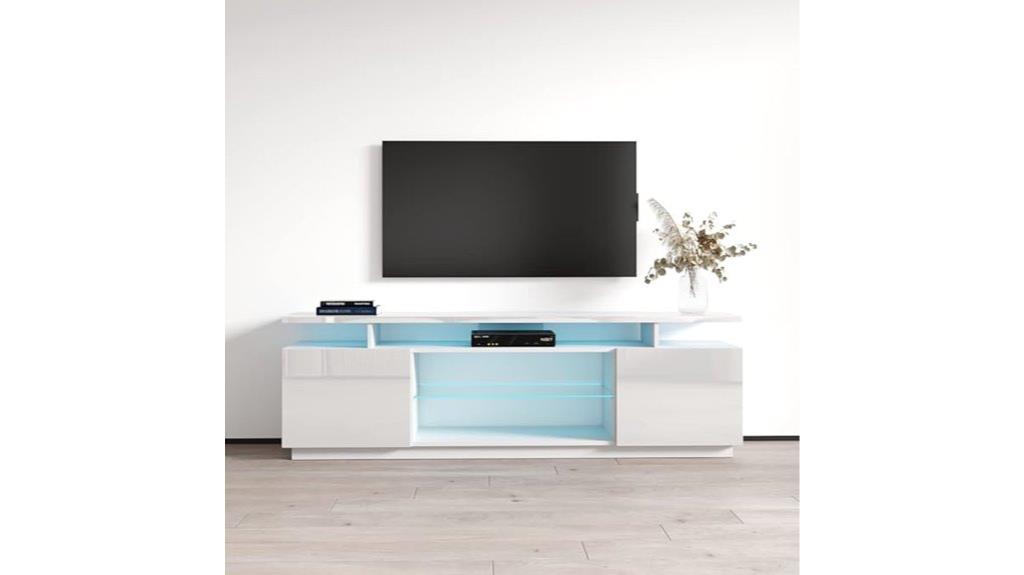 led lit storage tv stand