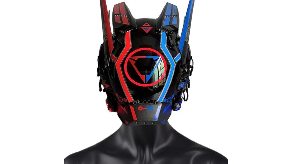 light up punk helmet mask