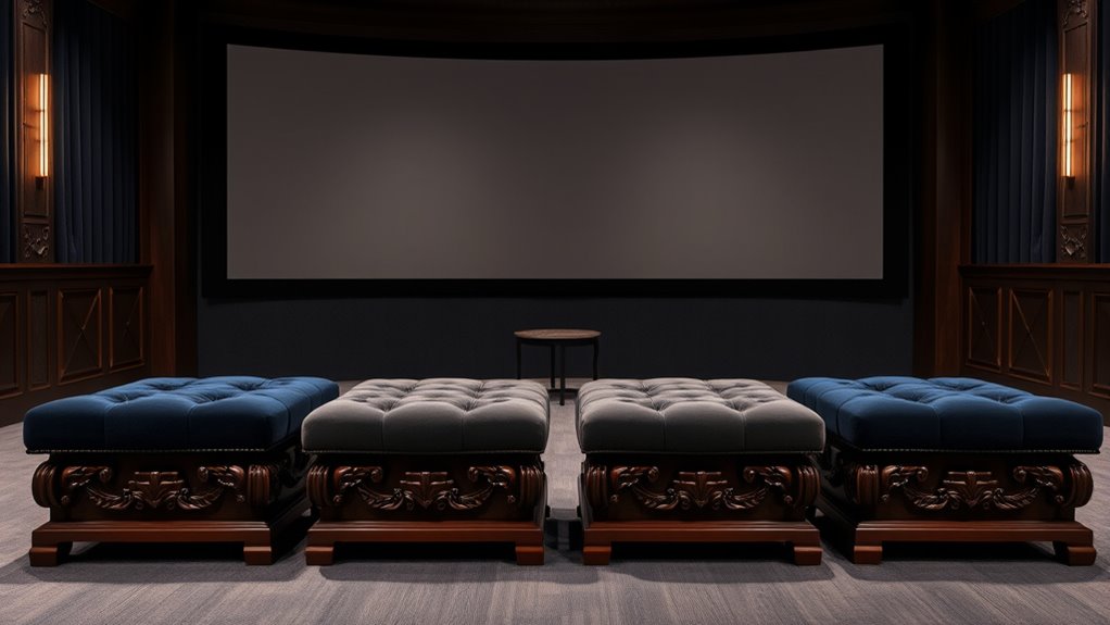luxurious comfortable home theater footstools