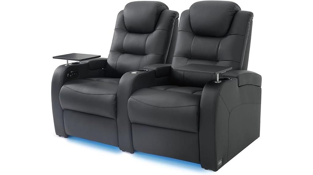 luxury black leather theater