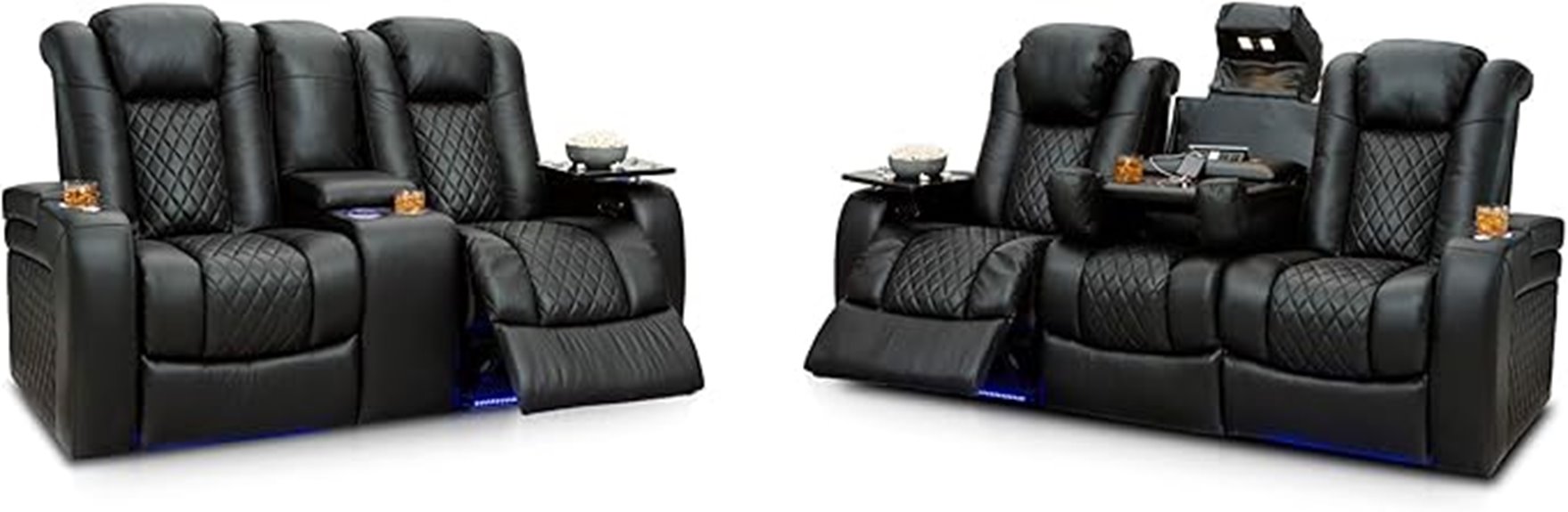 luxury leather sofa with power