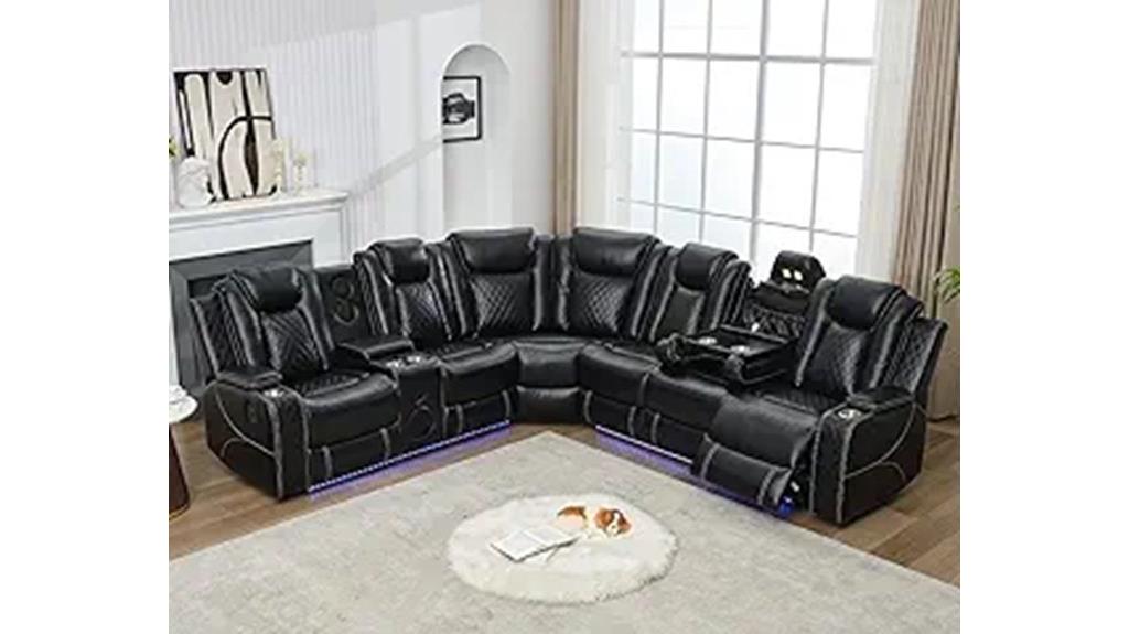 luxury sectional with tech