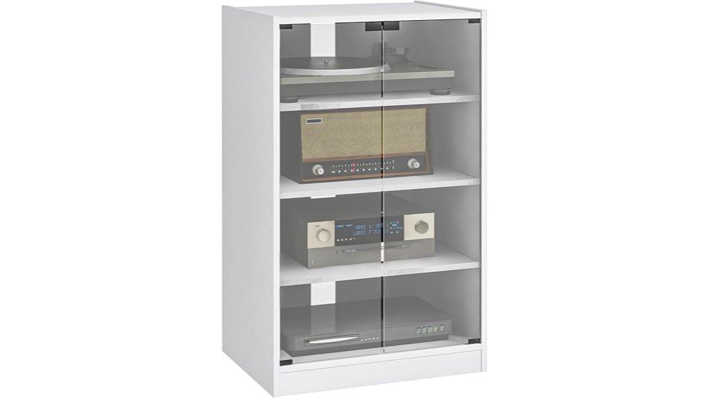 media cabinet with glass