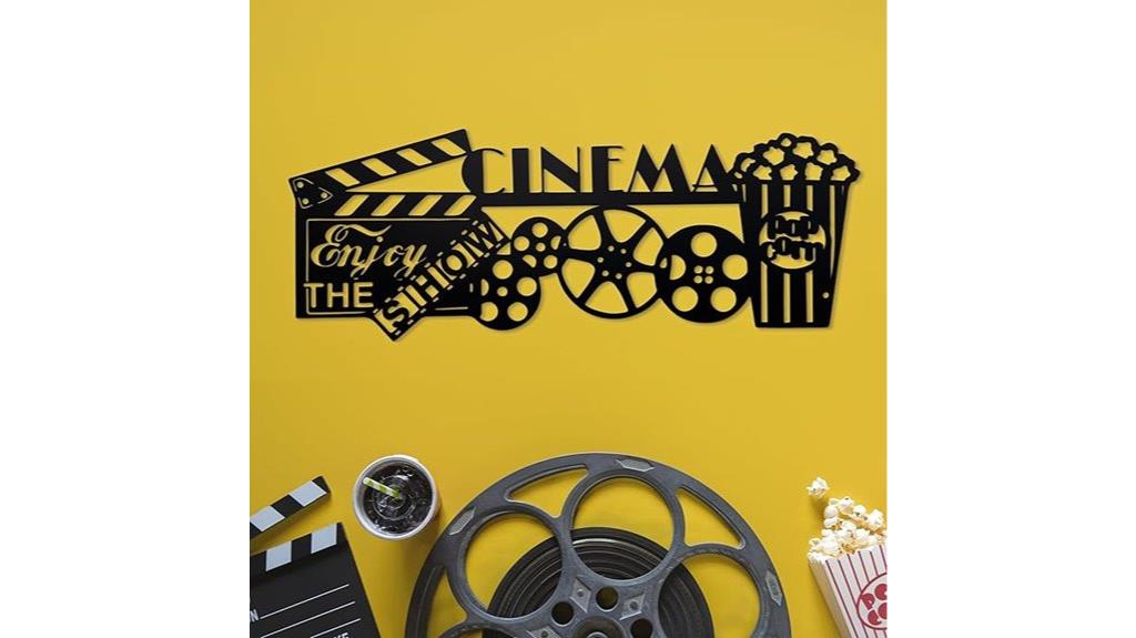 metal movie room sign