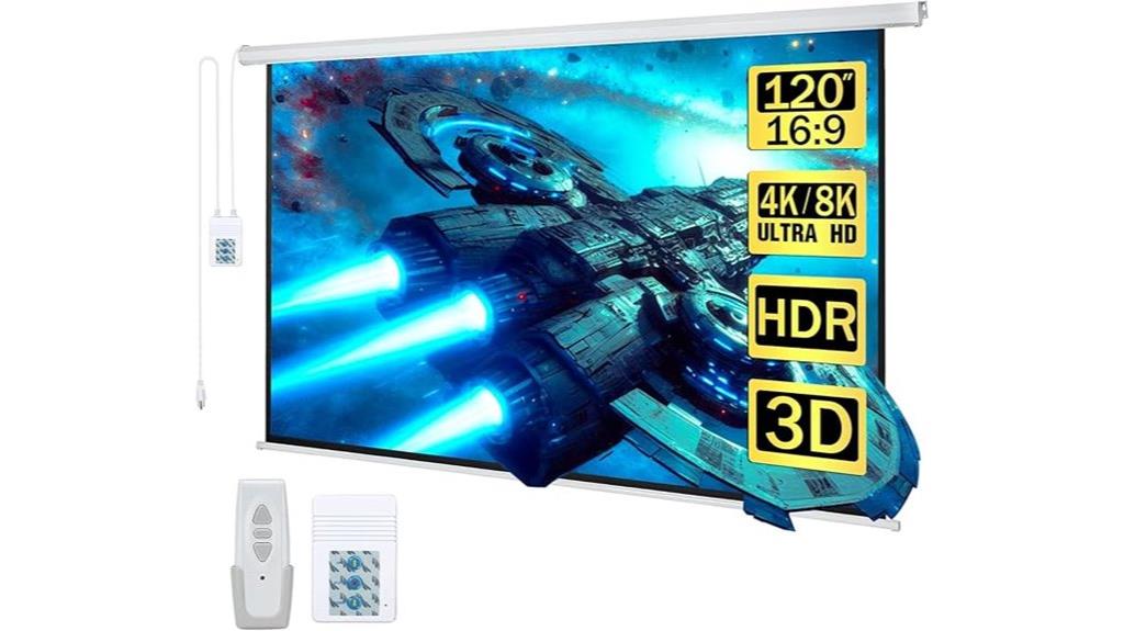motorized 120 inch projector screen