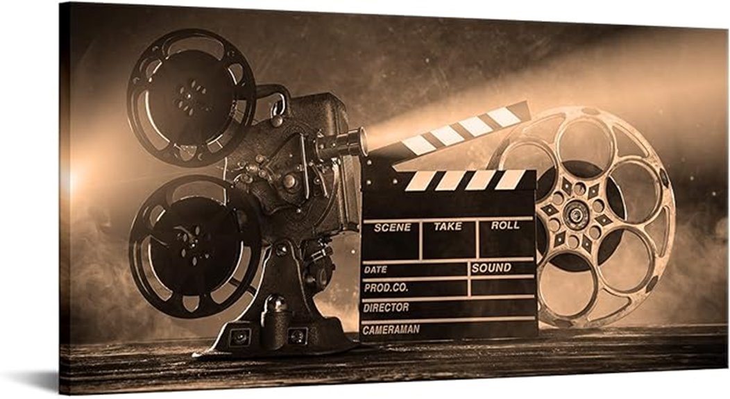 movie theater film reels poster