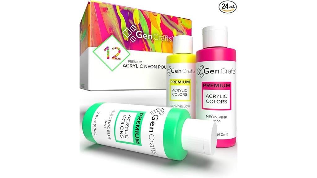 neon acrylic pouring