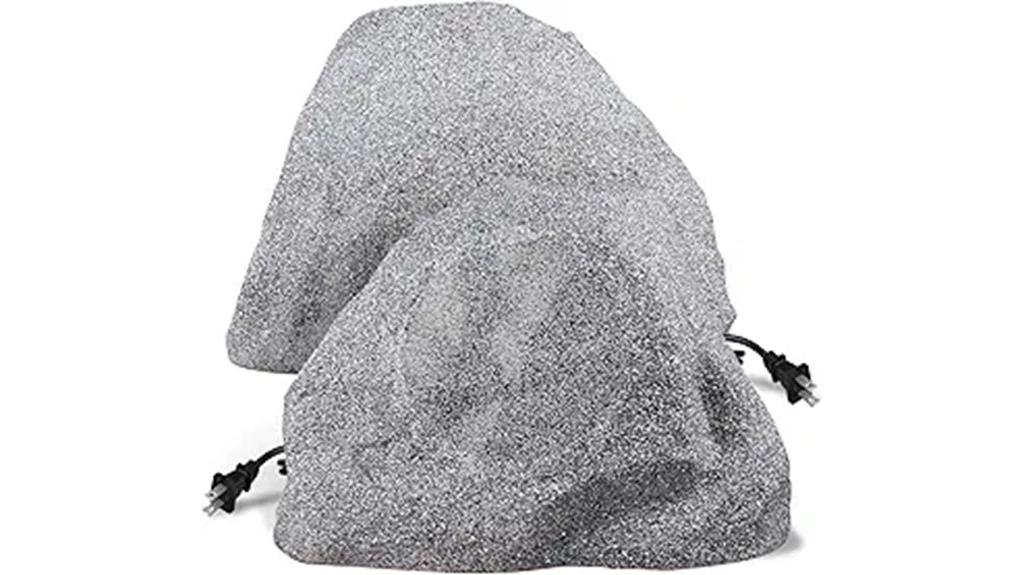 outdoor gray rock speakers