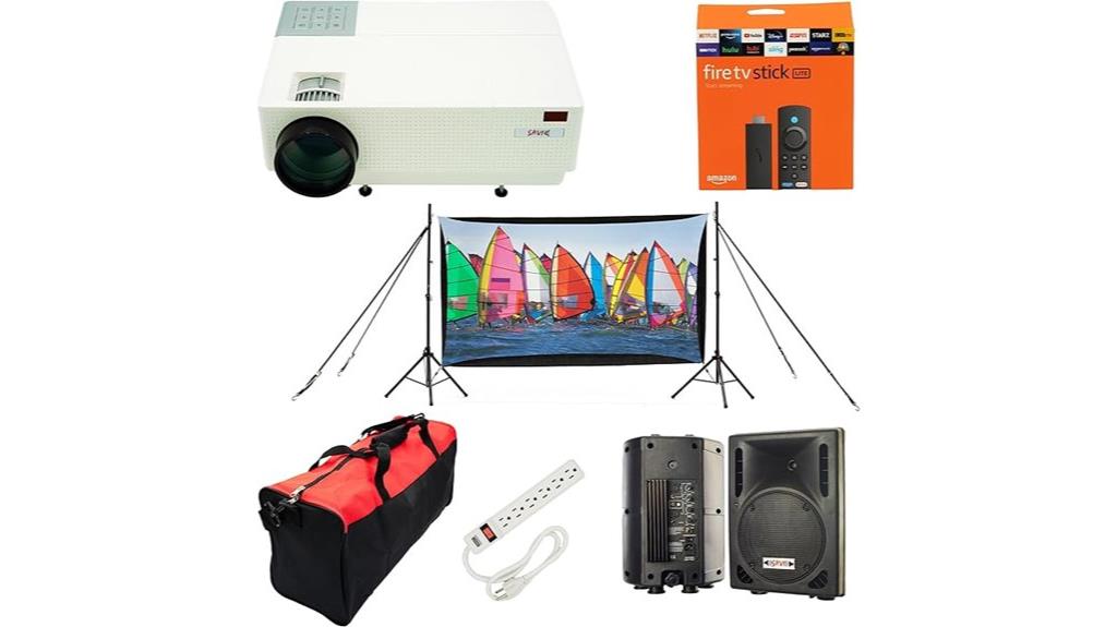 outdoor movie night setup