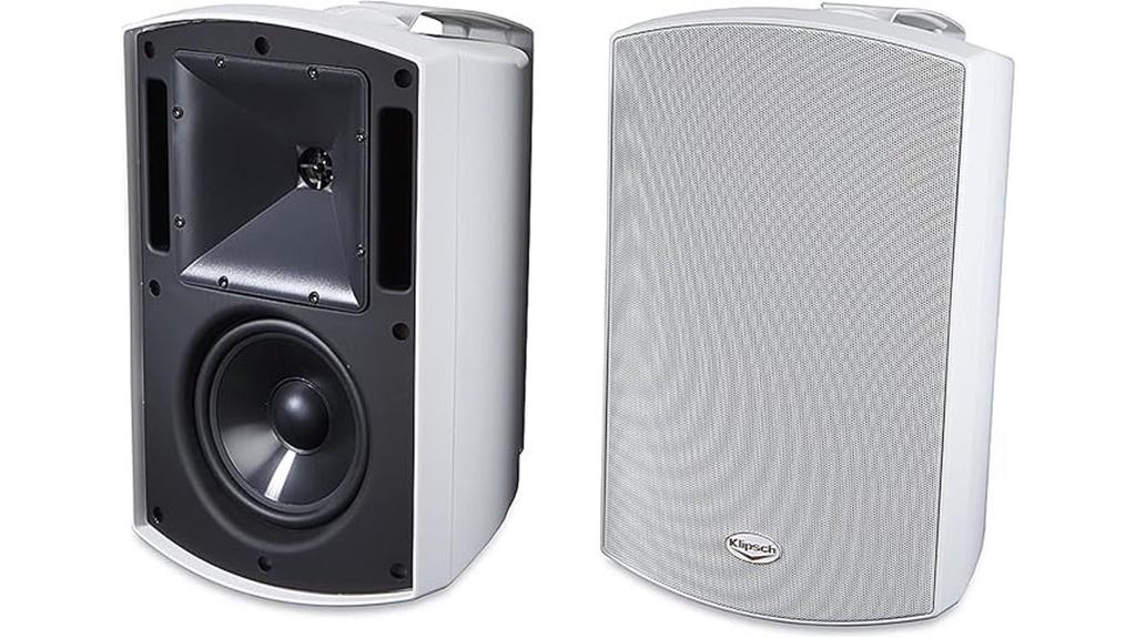 outdoor white speaker pair