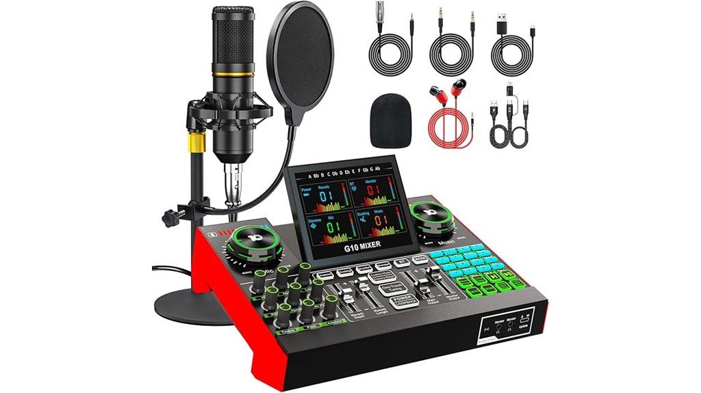 podcast microphone with mixer