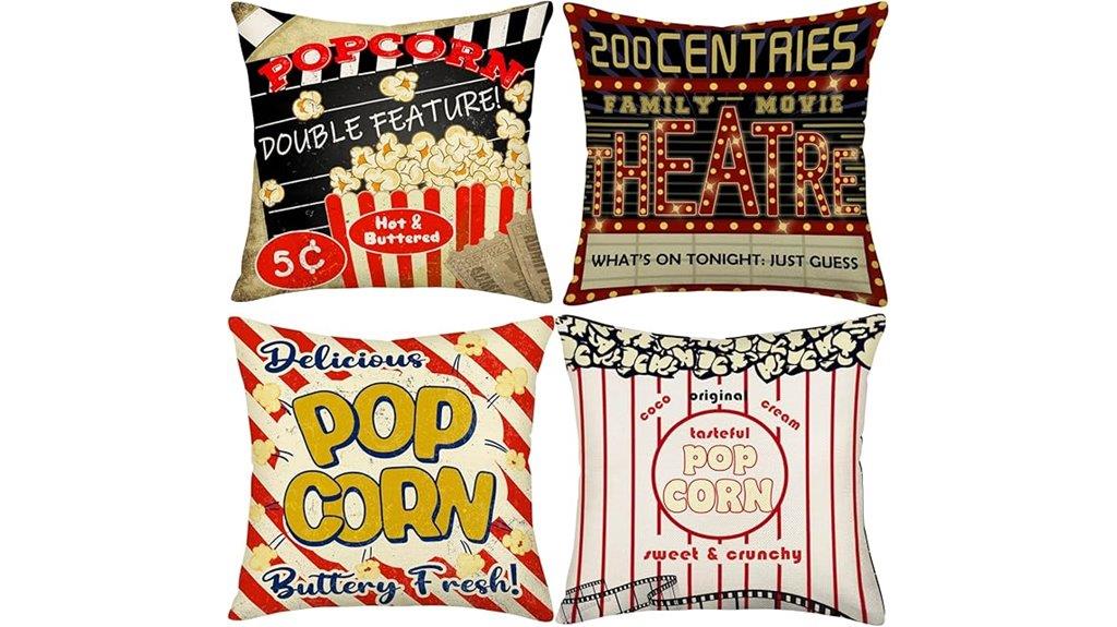 popcorn themed pillow set