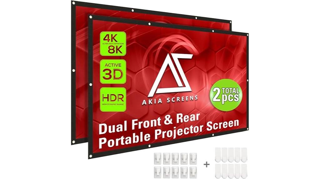 portable 120 inch dual screen