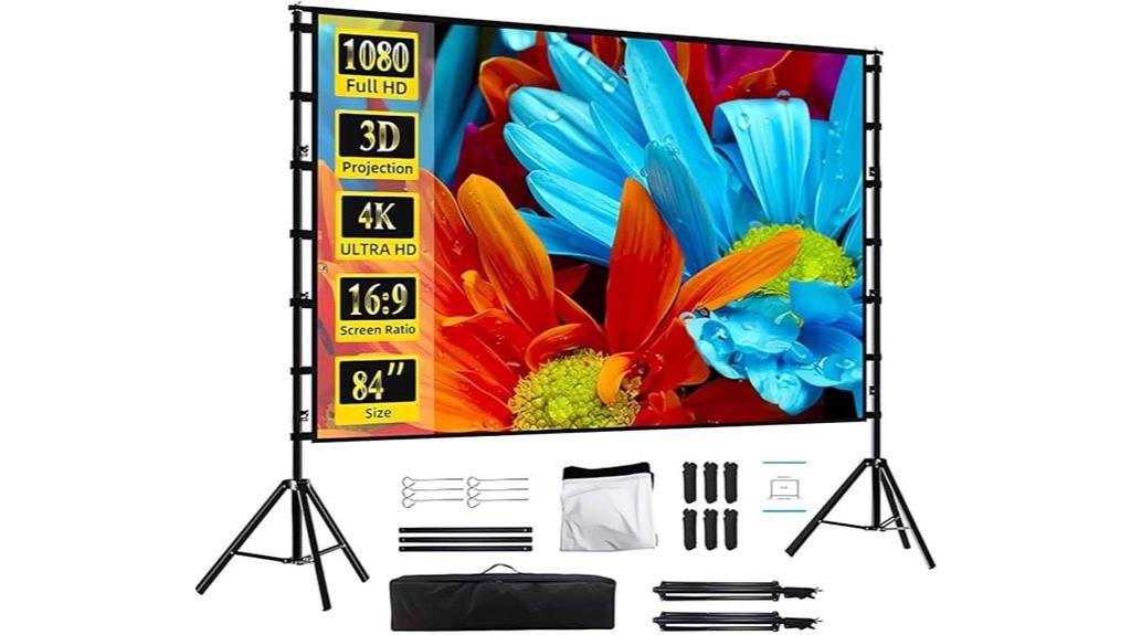 portable 84 inch projection screen