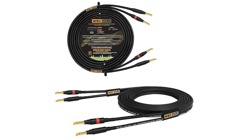 premium 20 foot gold banana plugs