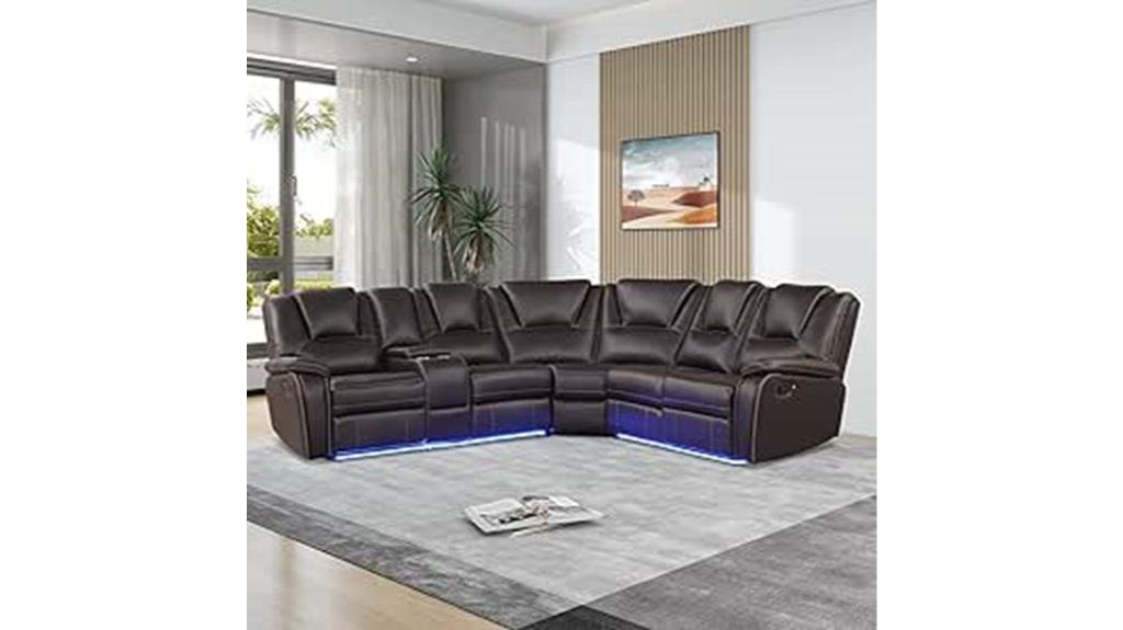 recliner sectional with led