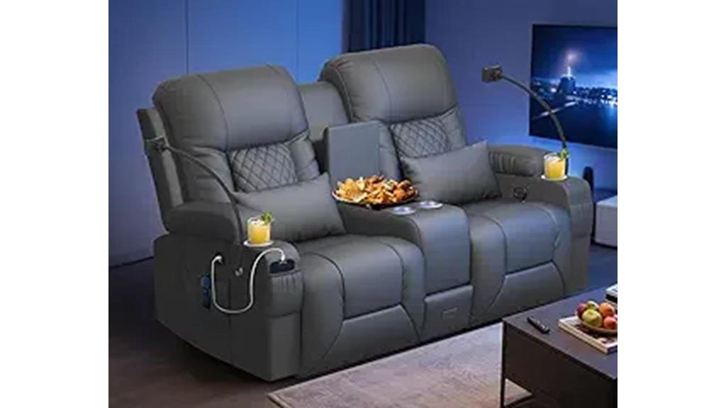 recliner sofa with console